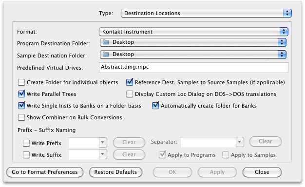 Destination Location Preferences