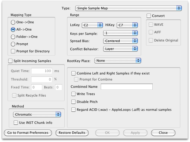 Single Sample Mapping Preferences